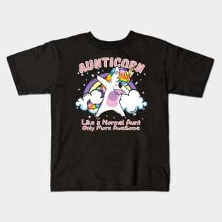 Aunticorn Like a Normal Aunt But More Awesome Kids T-Shirt